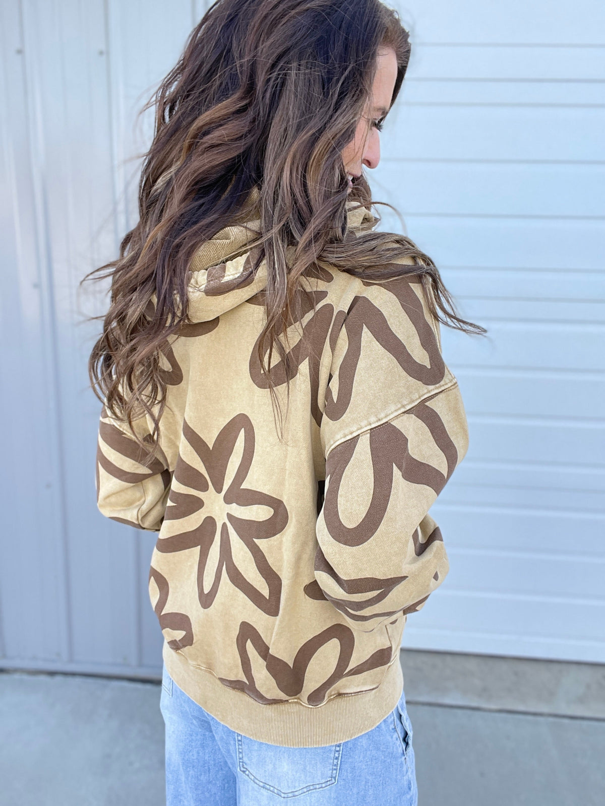 The Perfect Flower Print Zip Up Hoodie In 2 Colors