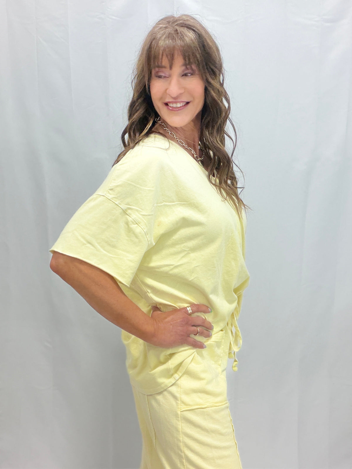 Mineral Wash V Neck Basic Top In 14 Colors