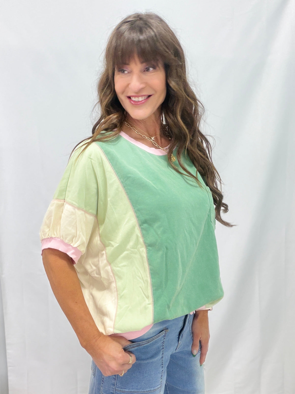 Color Stack Top In Sage