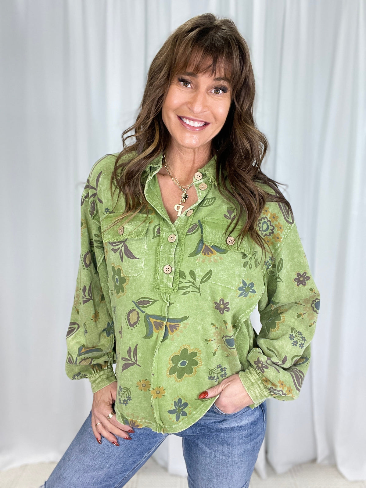 Wildflower Whisper Mineral Wash Top In 6 Colors