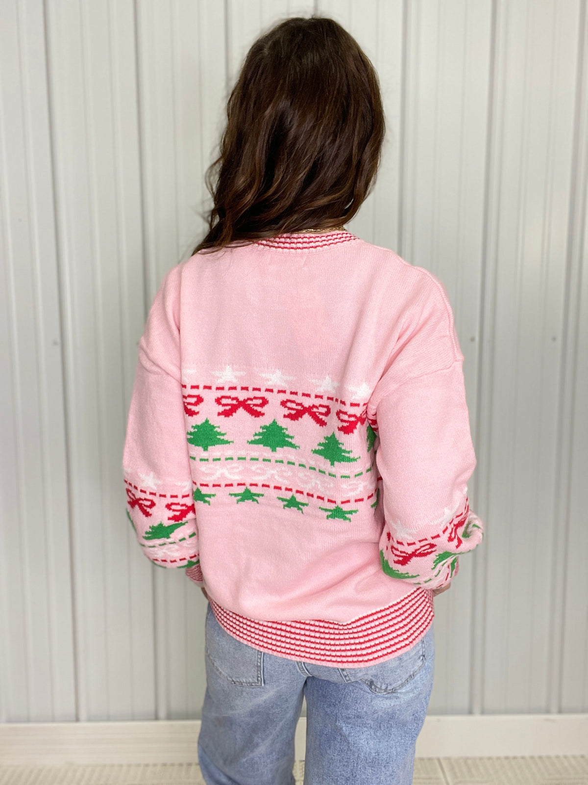 The Tis The Season Christmas Tree And Bow Sweater