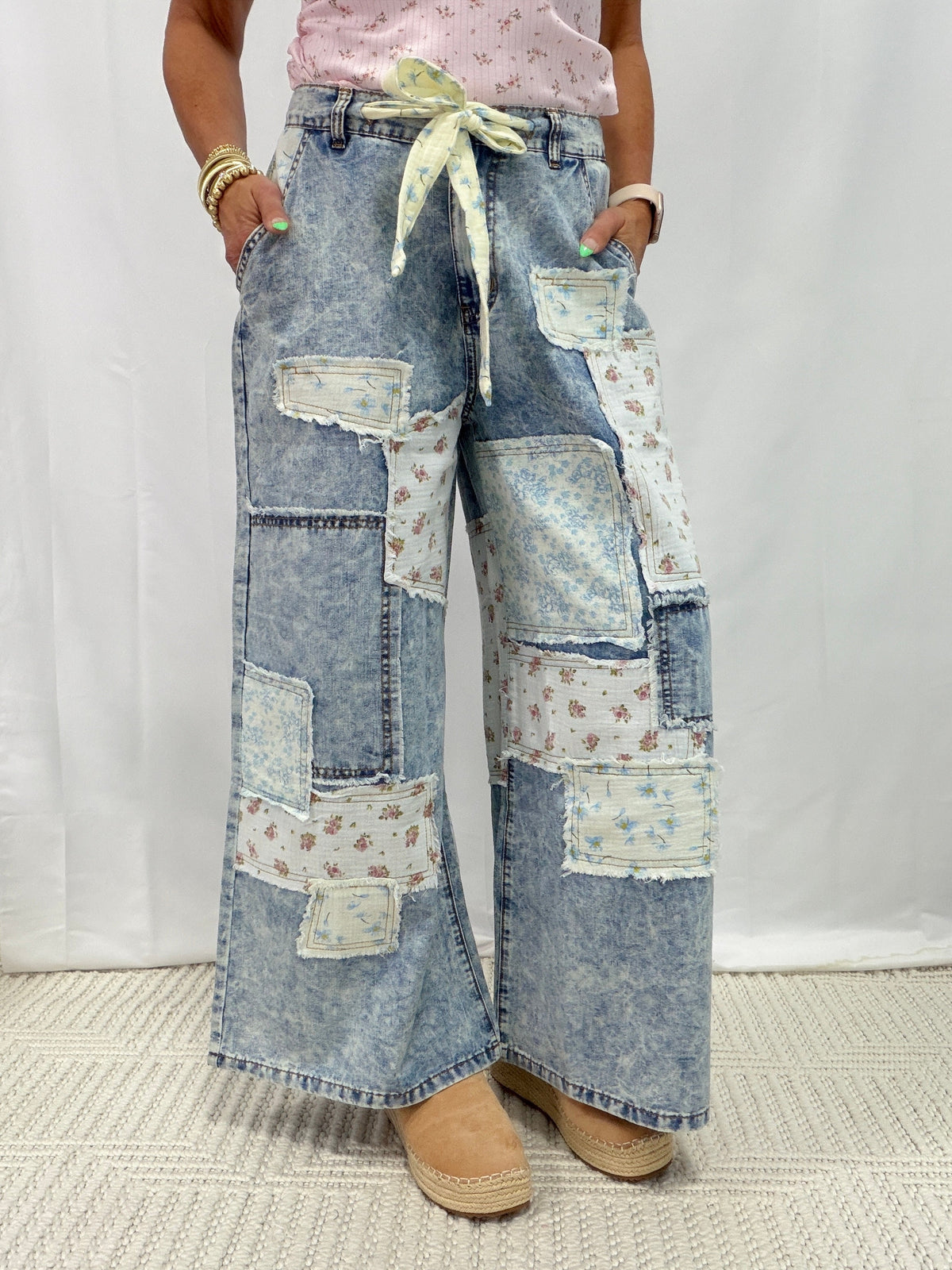 POL Graceful Beauty Straight Fit Pants In Denim