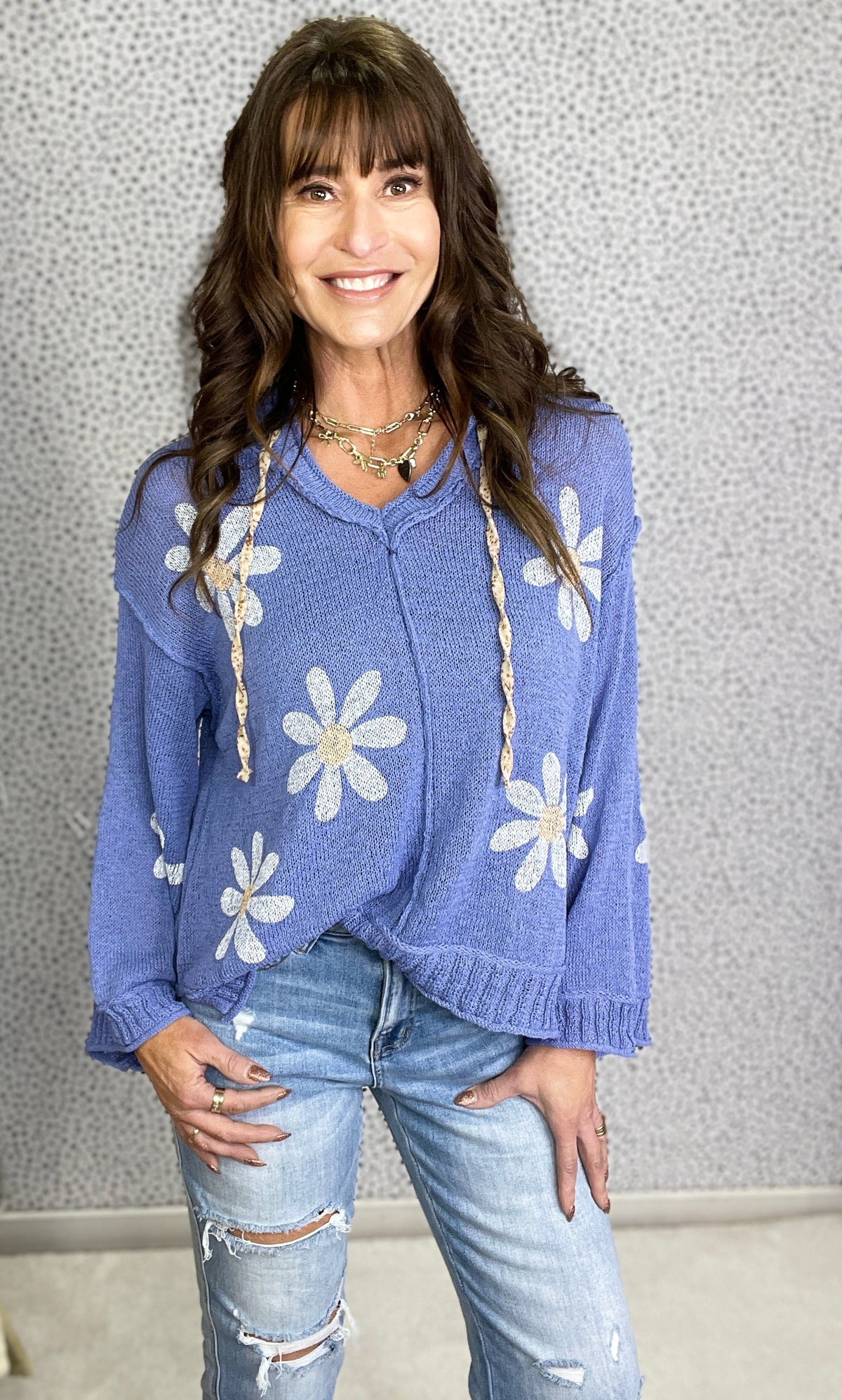 POL Summer Flower Lightweight Sweater Hoodie In 6 Colors *Final Sale*