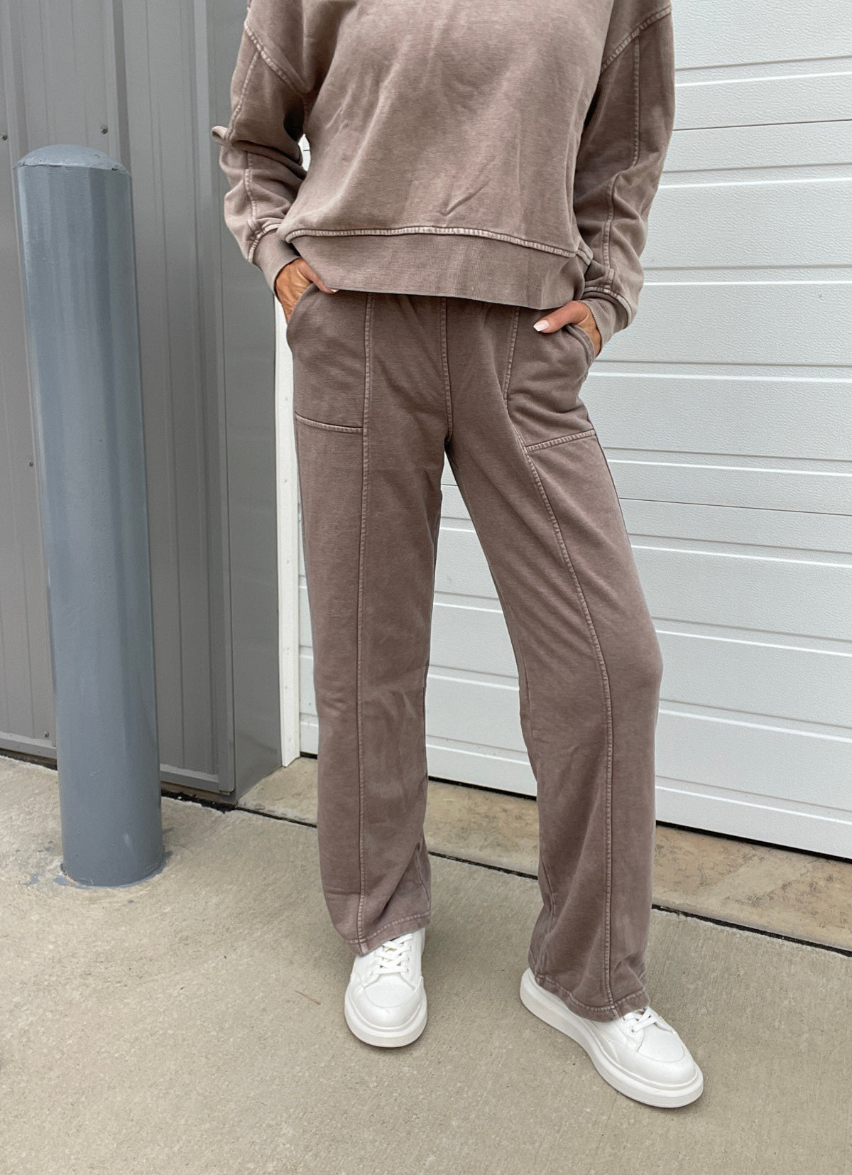 A Million Reasons Why Comfy Knit Full Length Straight Leg Pants In 6 Colors: Olive, Black, Mocha, Blue, Rose, Wine *Final Sale*