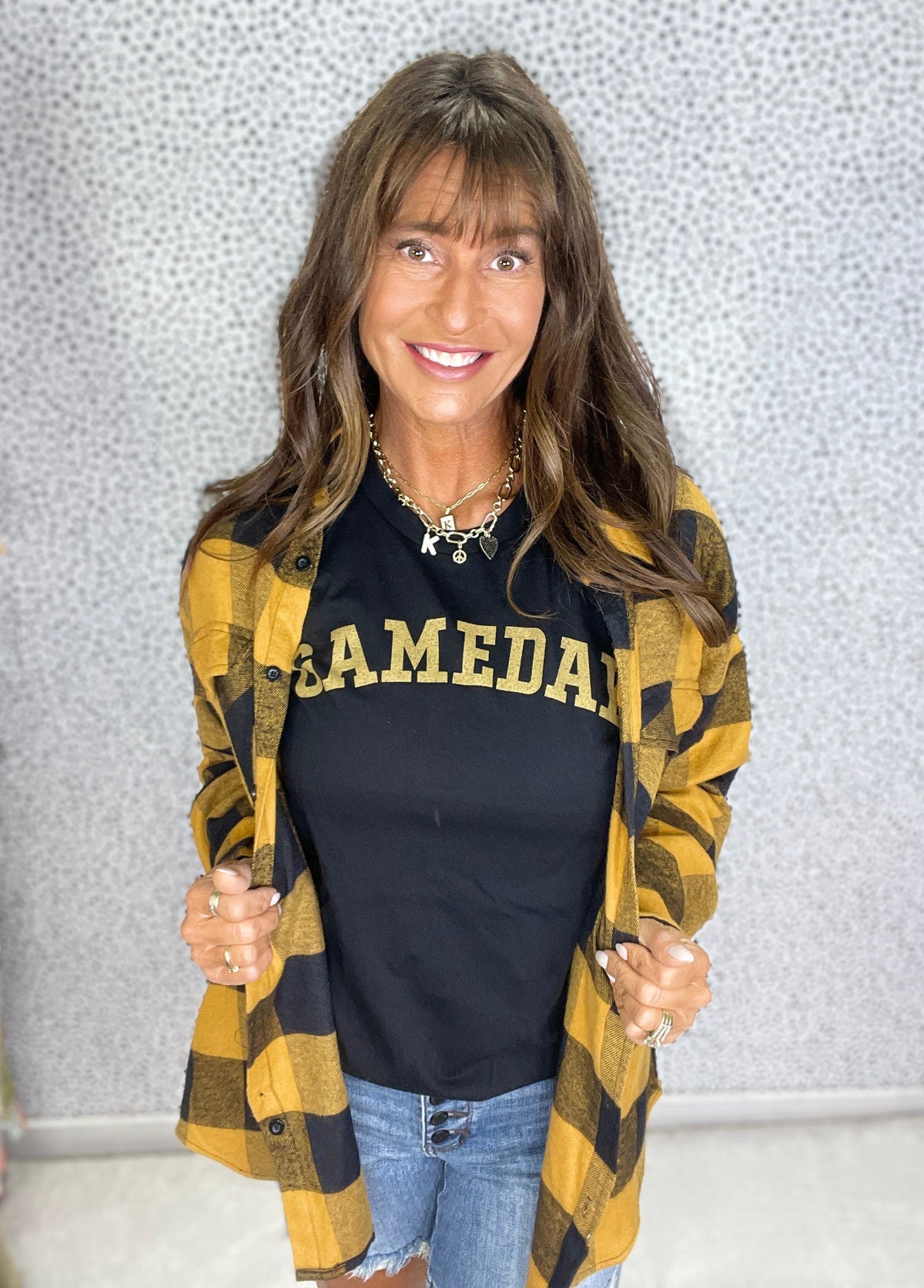Iowa Game Day Retro Gold Print Tee