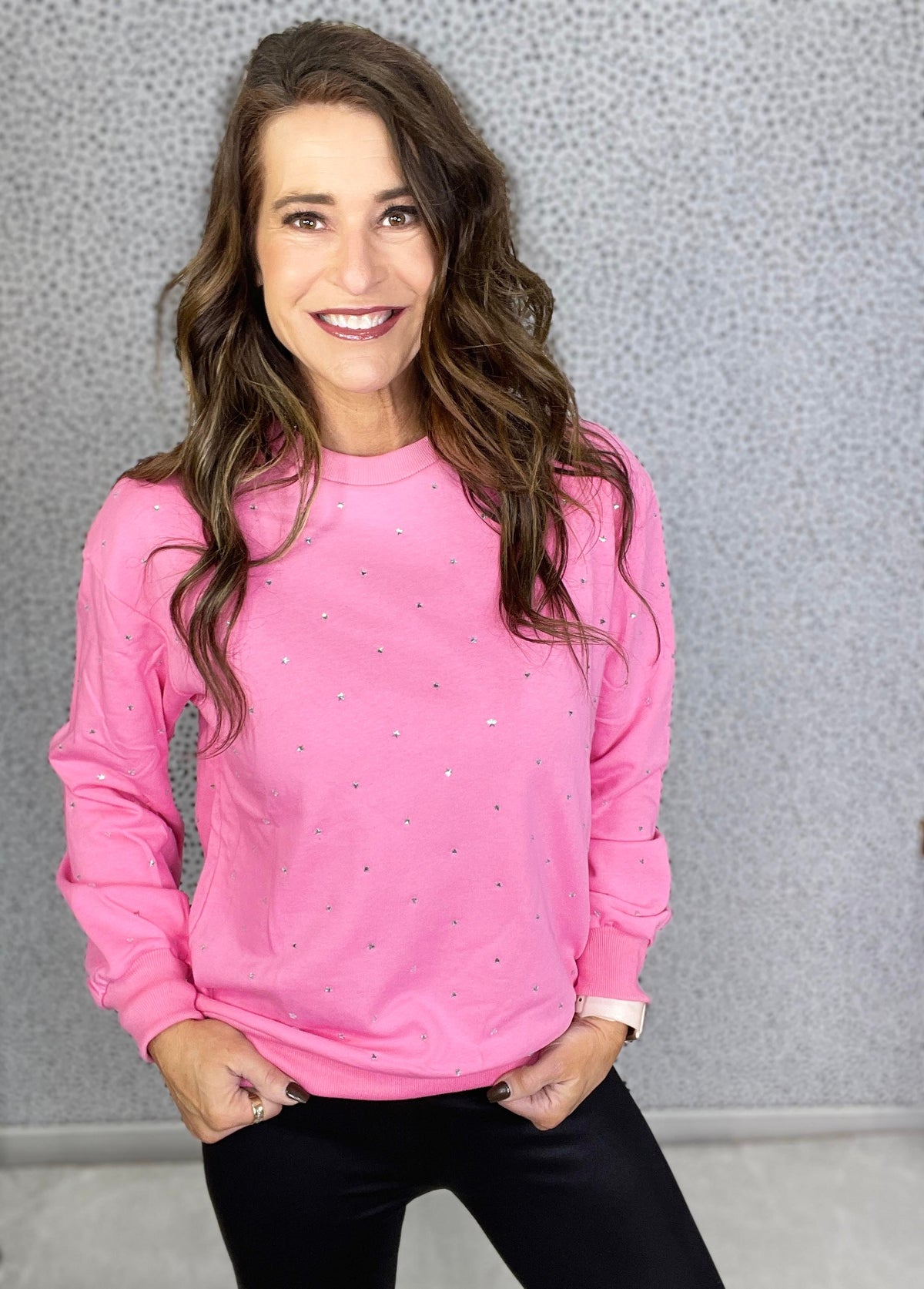 Cosmic Dreams Rhinestone Detail Sweatshirt In 2 Colors