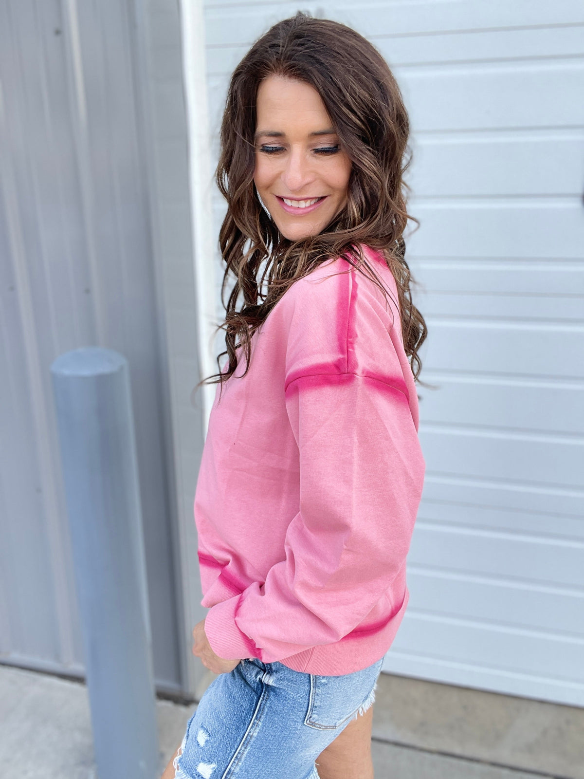 Let's Dream Faded Oil Washed Pullover In 4 Colors: Rose, Grey, Denim Blue, Taupe