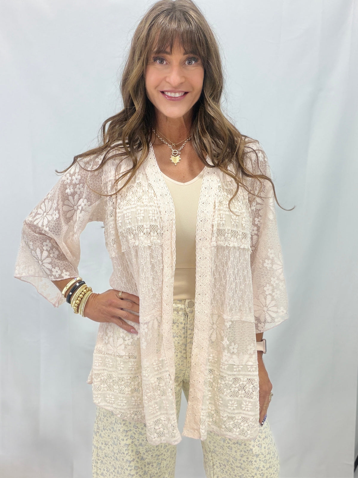Pol Lacepoint Relaxed Cardigan in 4 Colors