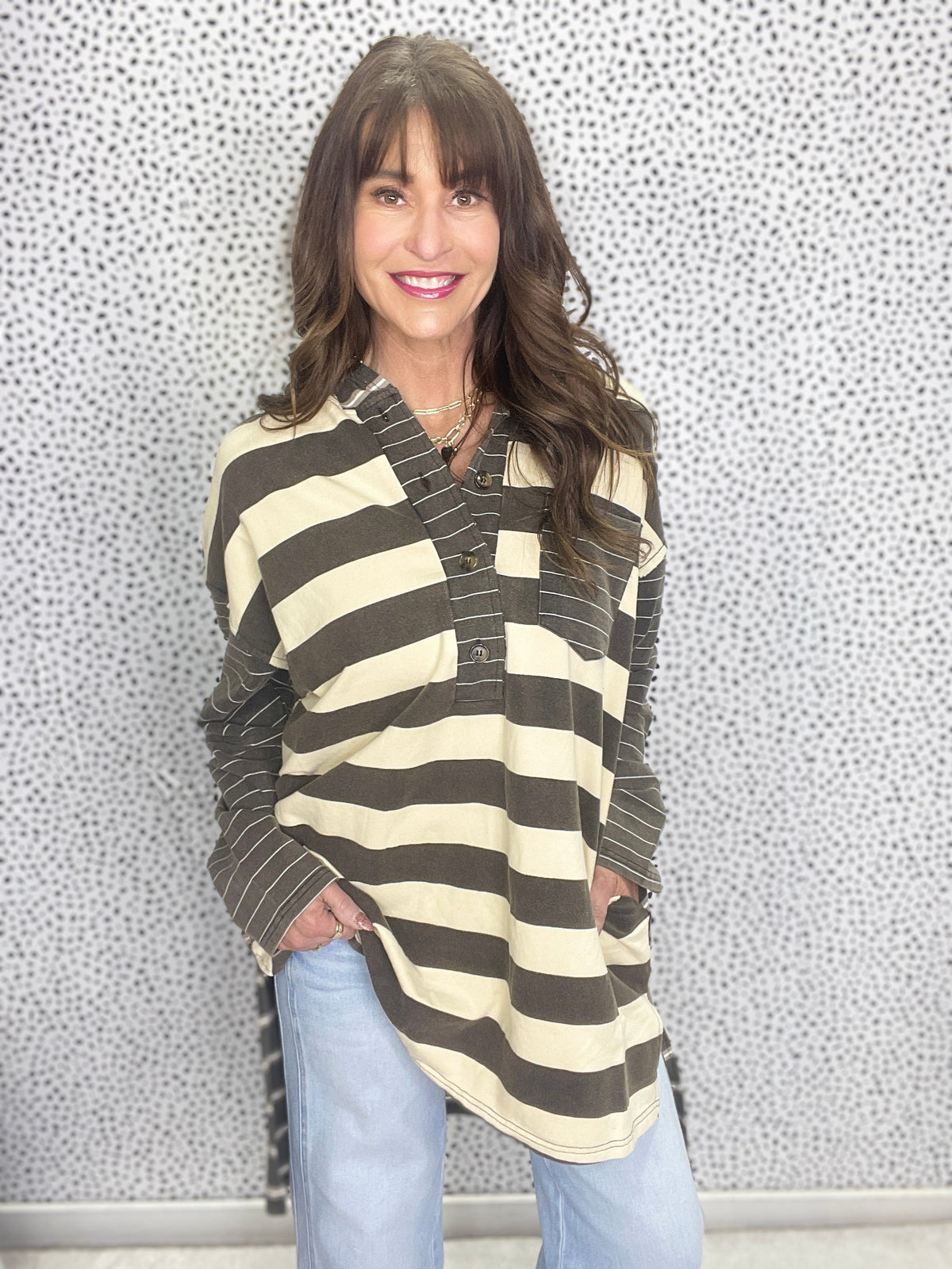Laid Back Moments Long Sleeve Hooded T-Shirt In Black *Final Sale*
