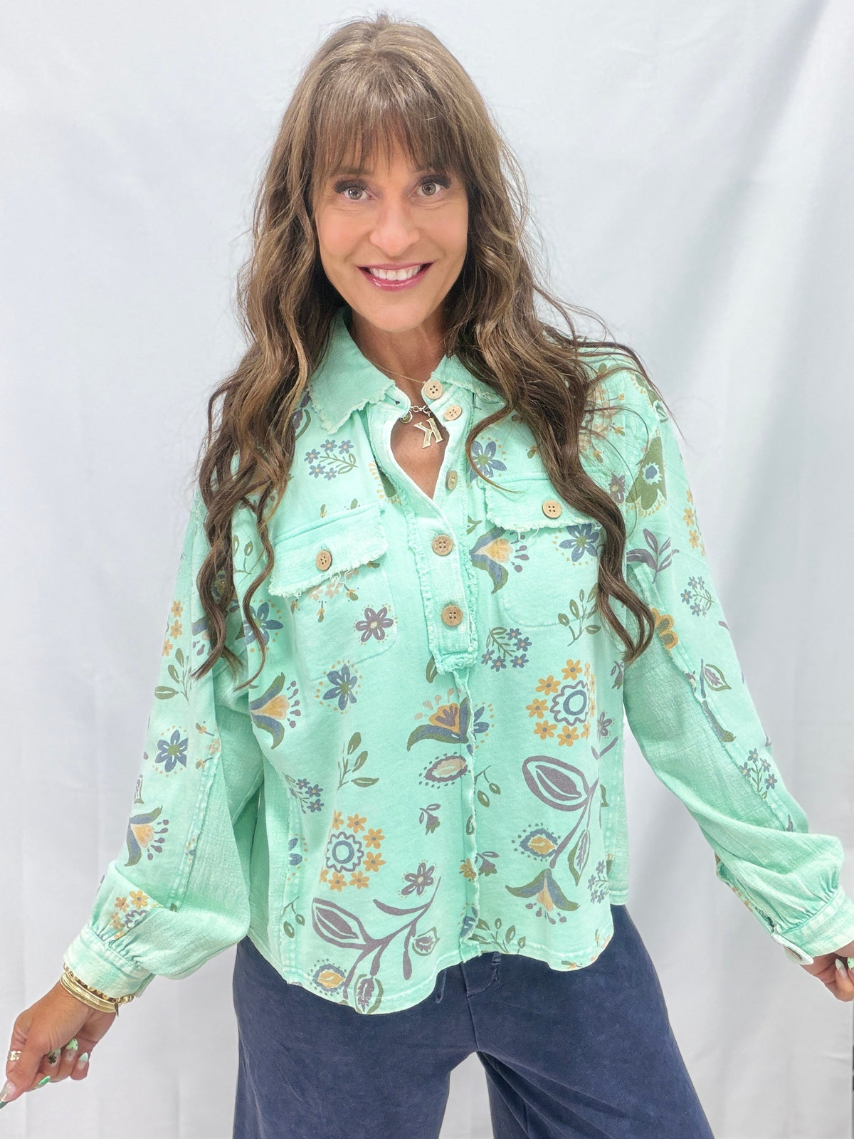Wildflower Whisper Mineral Wash Top In 6 Colors