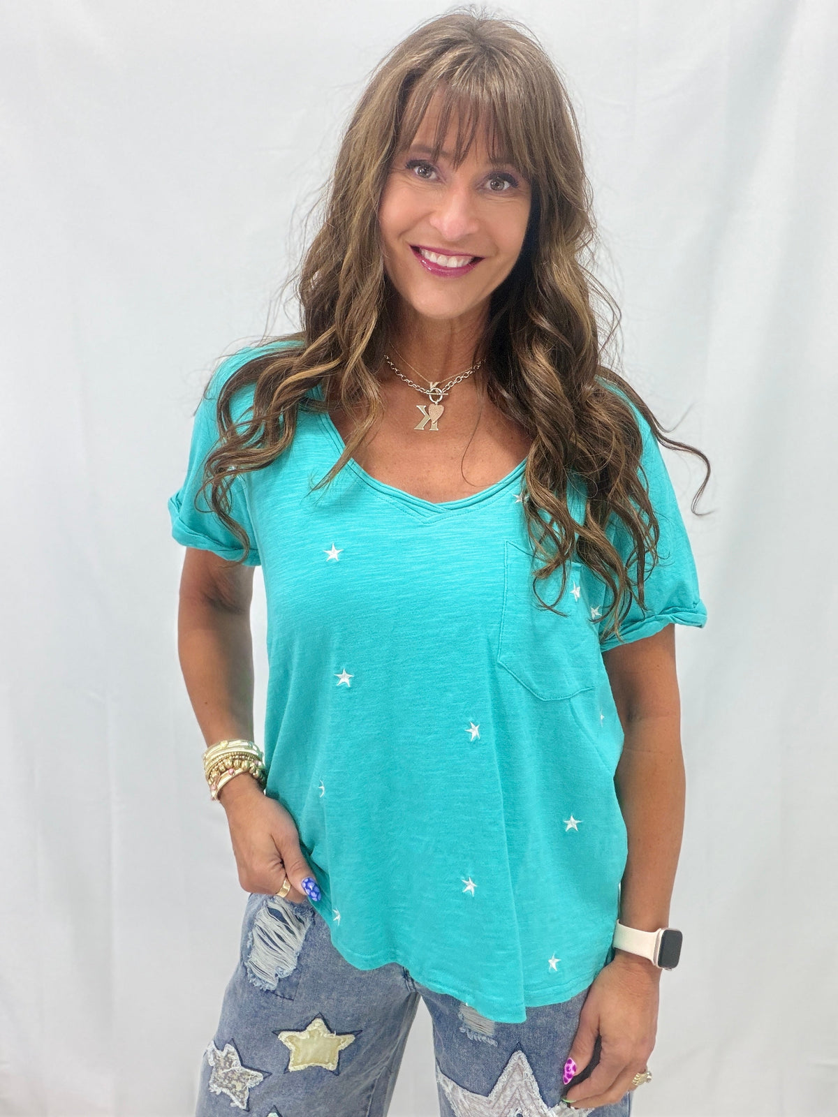 Moonlit Mood Embroidery Washed Top In 2 Colors