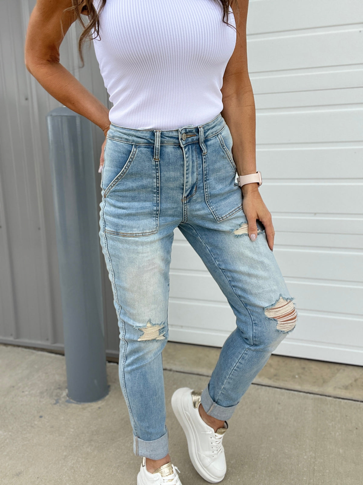 Judy Blue Gillian Boyfriend Distressed Jogger Jean 825 *Final Sale*