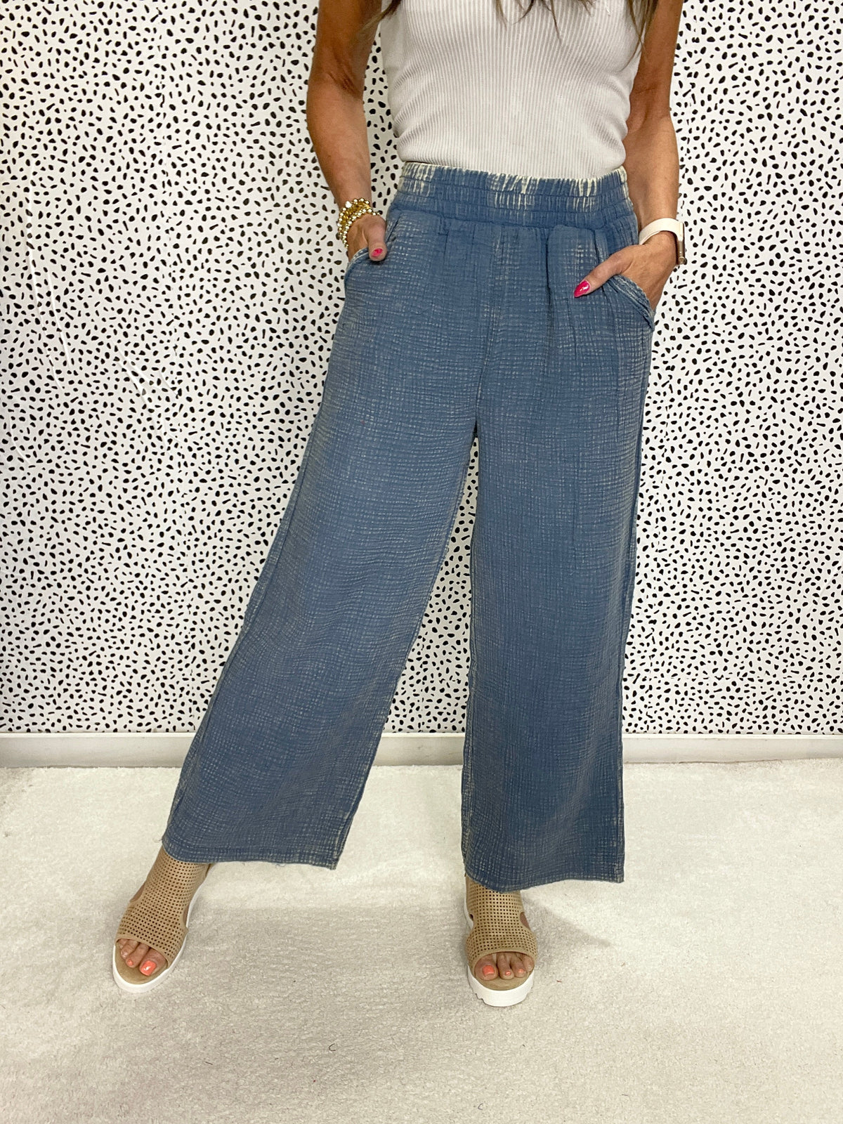 Prime Time Easy Fit Gauze Pants In 3 Colors *Final Sale*