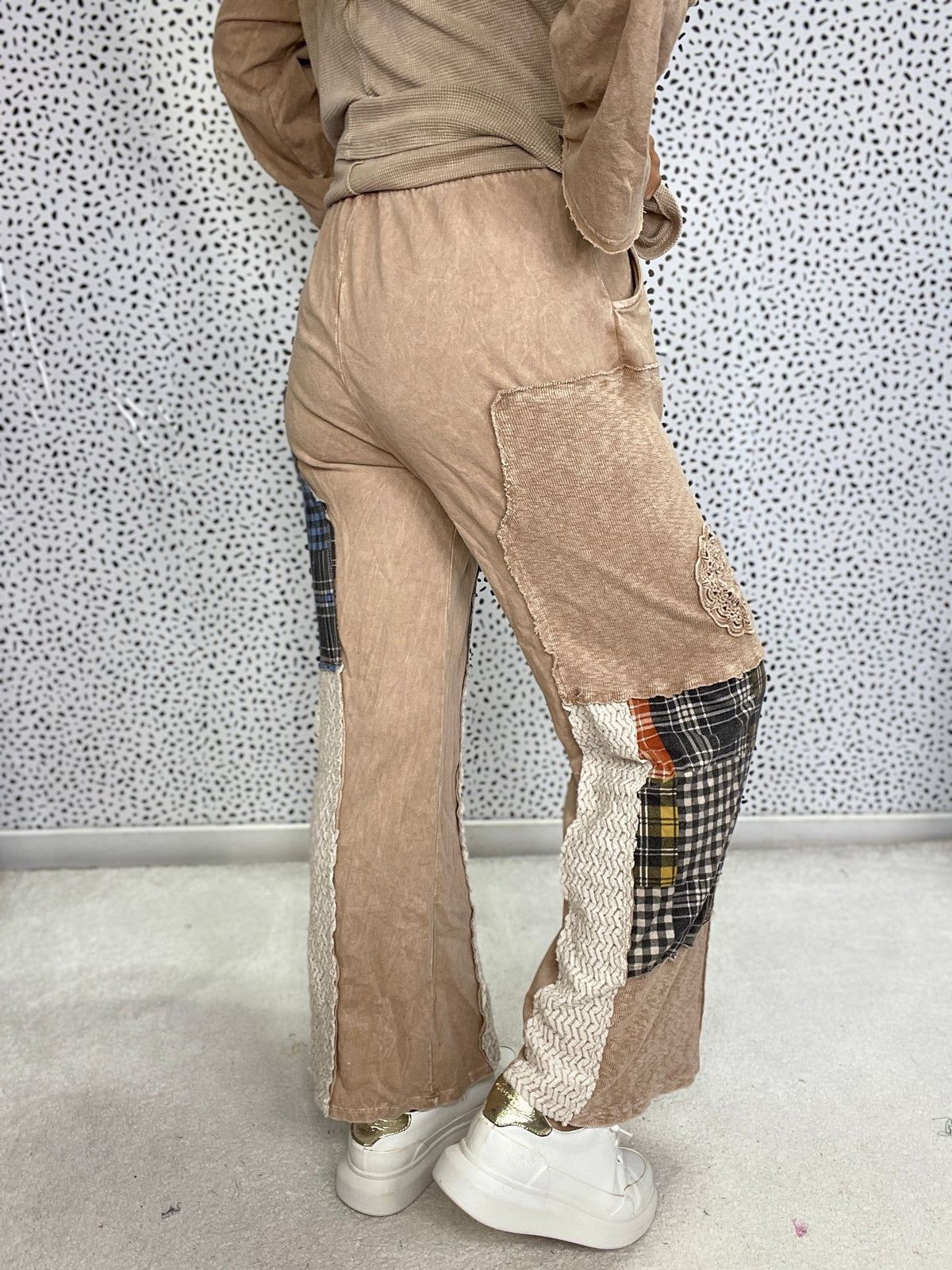 Tell You All Patched Doily Pants In 2 Colors