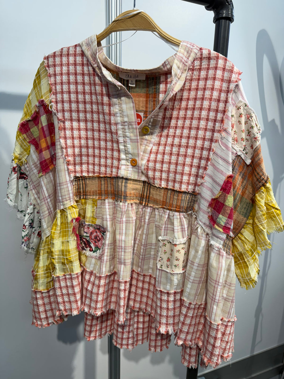 Oli & Hali Plaid Perfections Ruffle Hem Top In 2 Colors