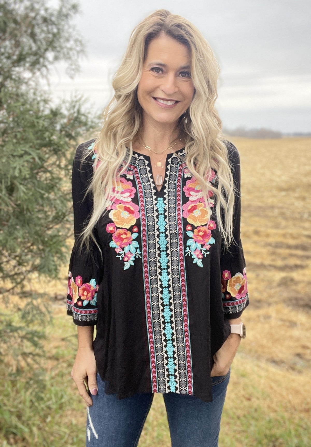 Flowers In The Wind Blouse *Final Sale*
