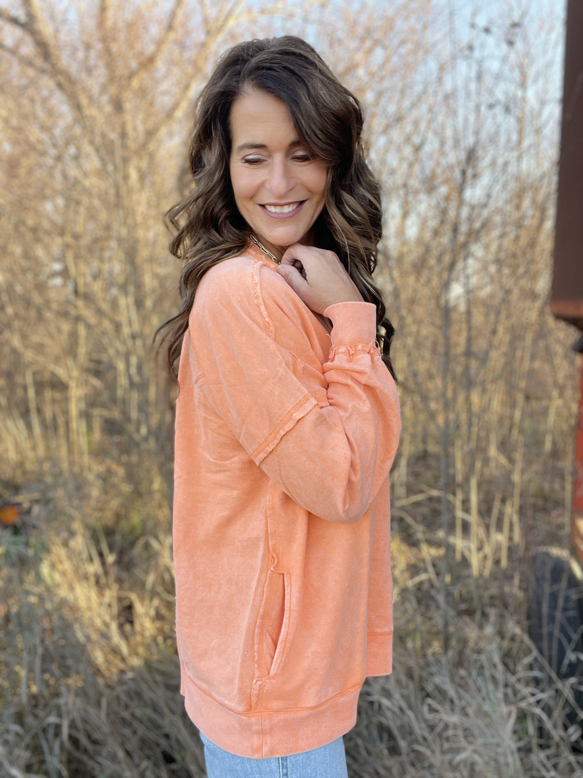 Frosted Details Casual Pullover Crewneck Top In 4 Colors *Final Sale*