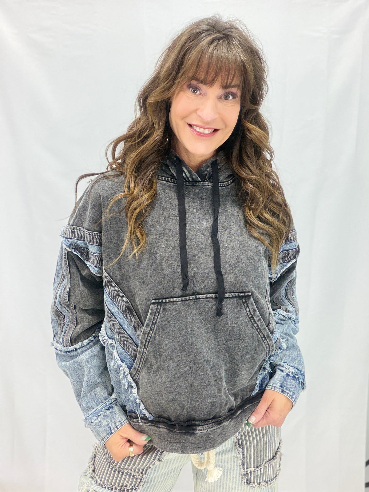 Oli & Hali Denim Edge Hoodie in 2 Colors