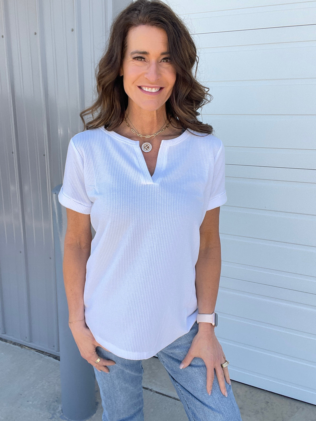 Feel Your Best Waffle Knit Top In Blue, Ivory, Black *Final Sale*