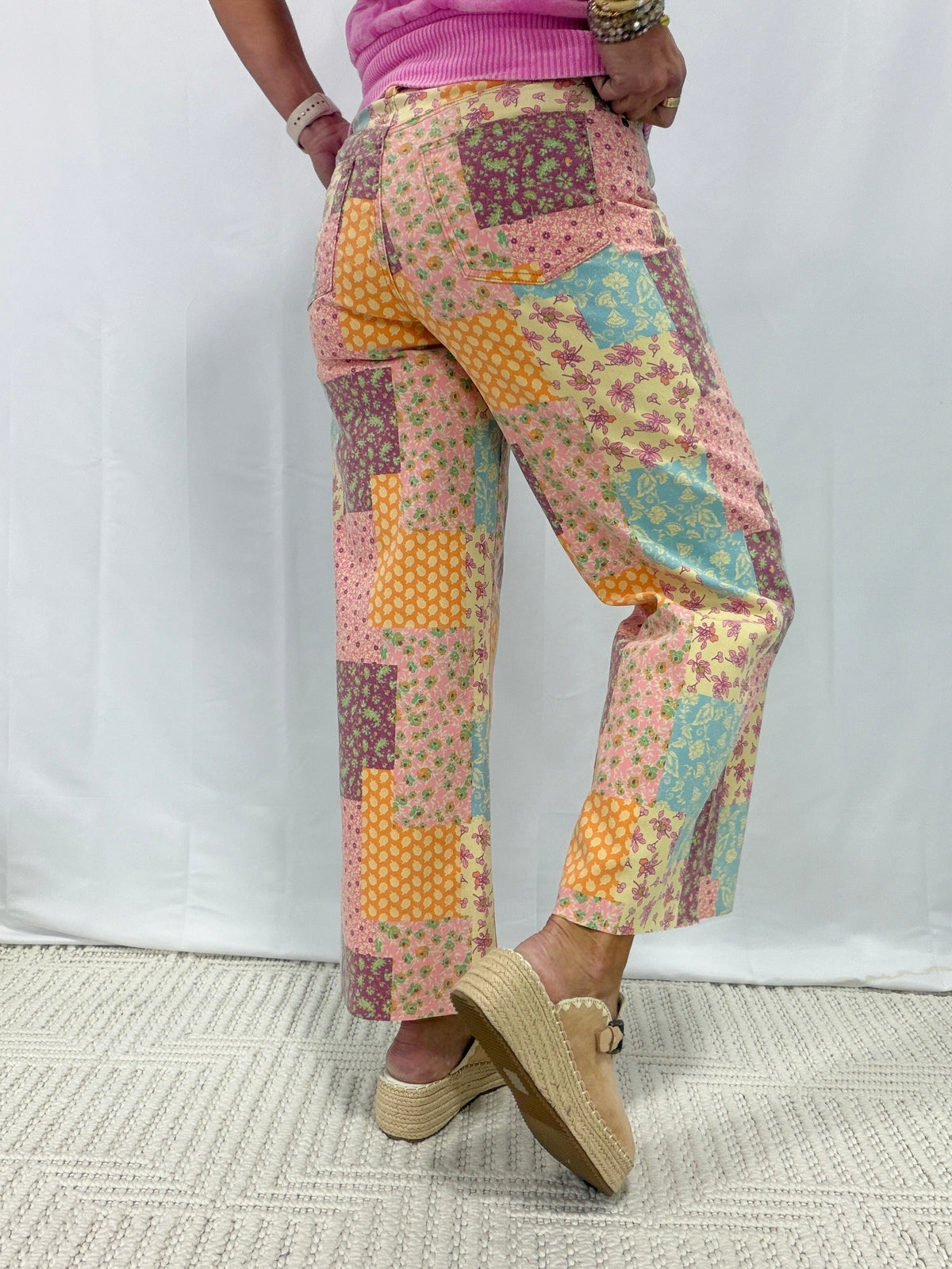 Of Sound Mind Patchwork Twill Pants In Denim