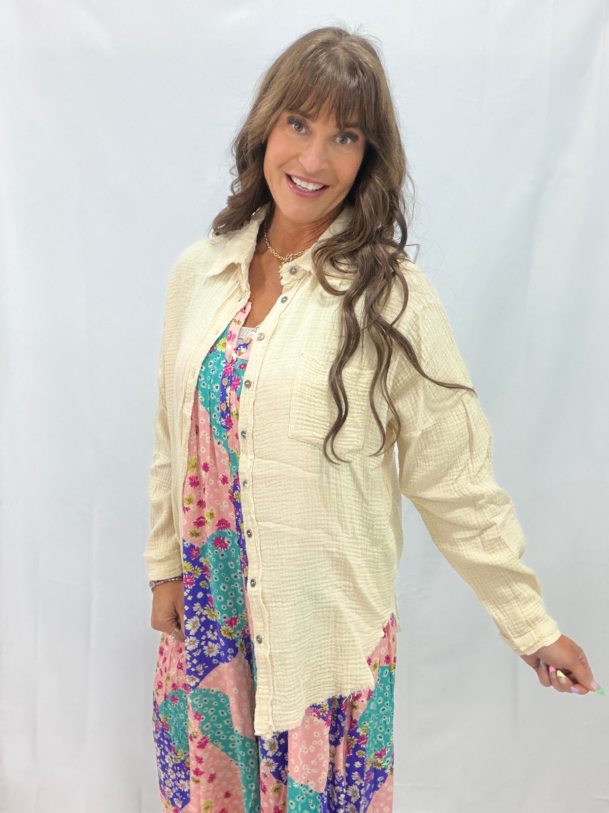 Waiting On You Lightweight Long Sleeve Button Down Top in 2 Colors *Final Sale*