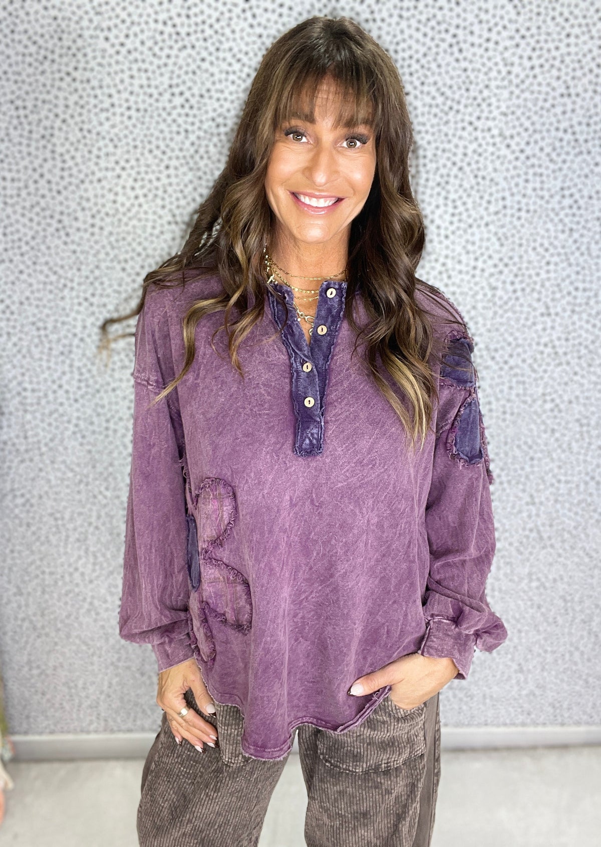 Boho Bloom Henley Top In 5 Colors
