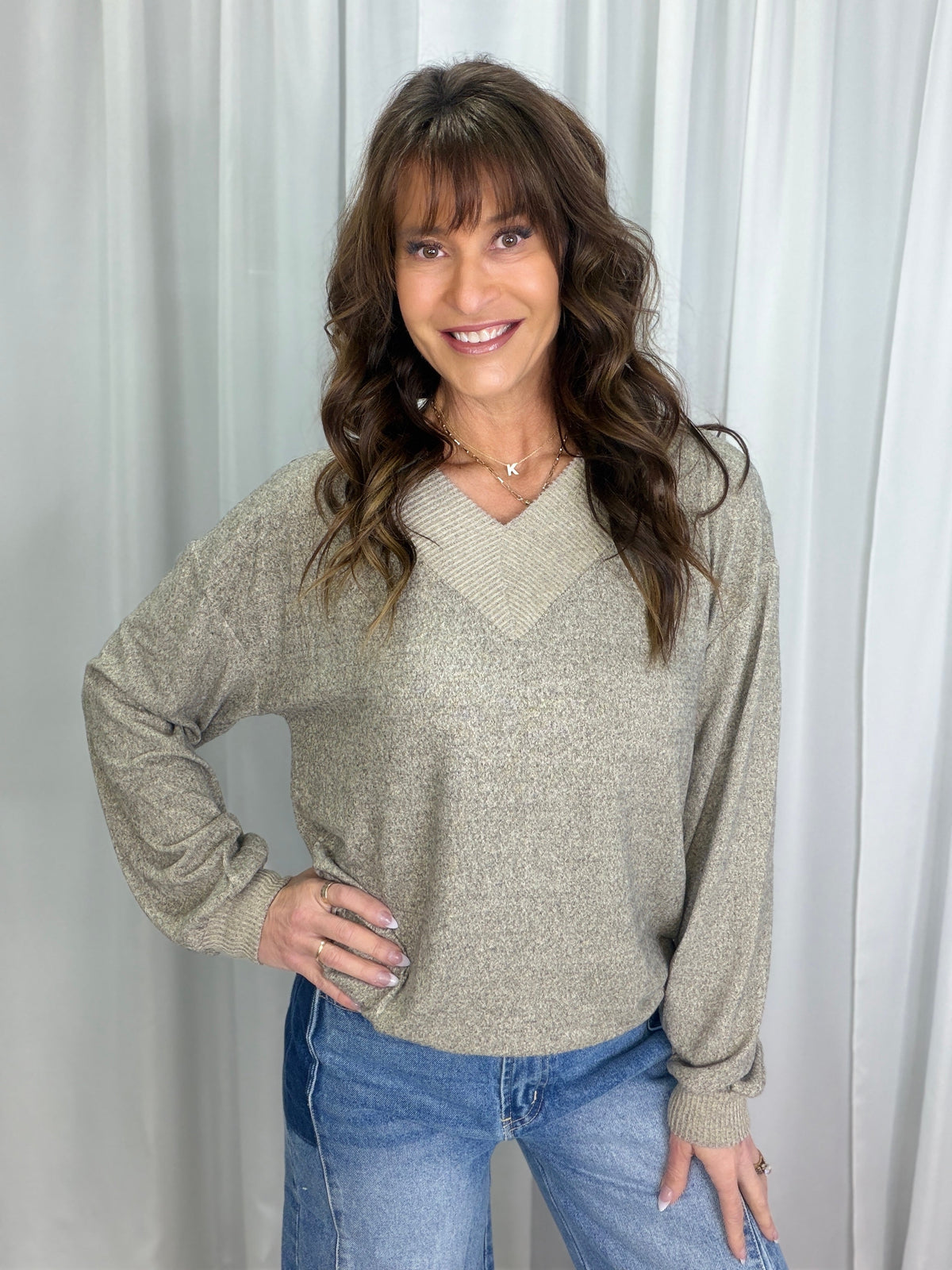Love Me Deeply Brushed V-Neck Top In 3 Colors *Final Sale*