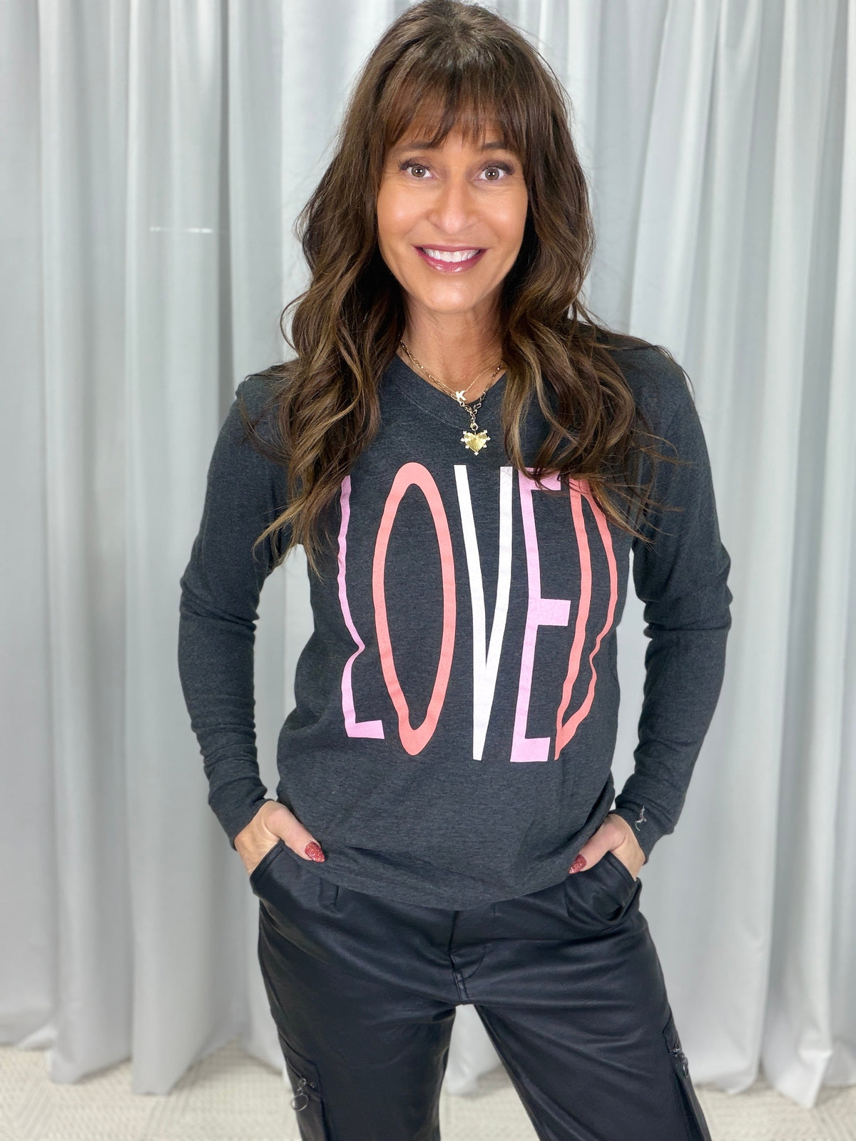 LOVED Chic Long Sleeve Graphic Tee *Final Sale*