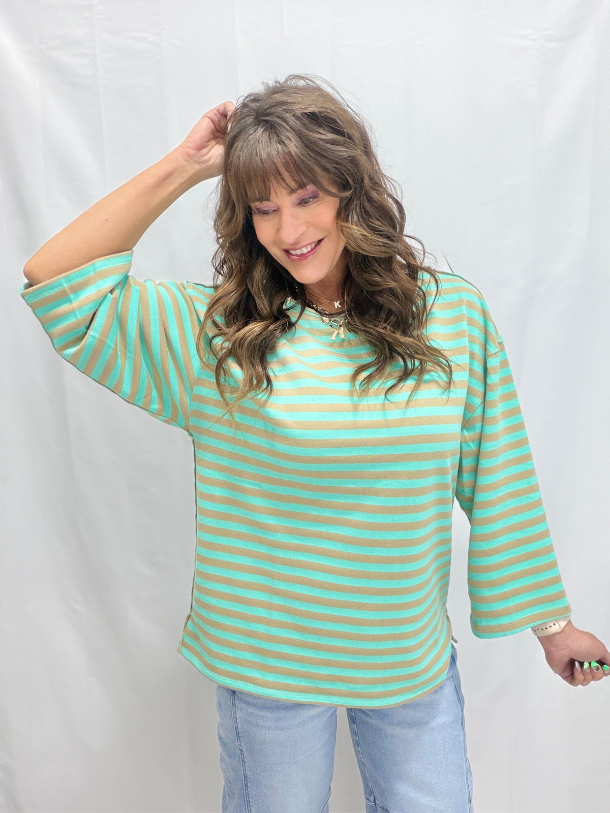 I've Done Well Long Sleeve Top In Aqua