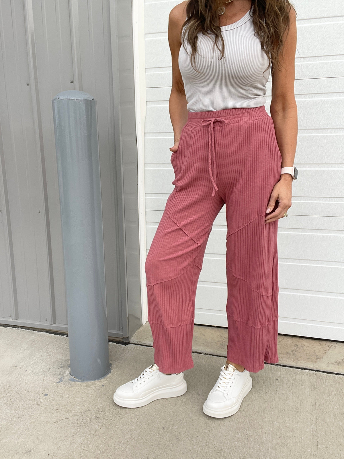 Don't Get Better Than This Ribbed Comfy Pants In 3 Colors: Marsala, Denim, Taupe *Final Sale*