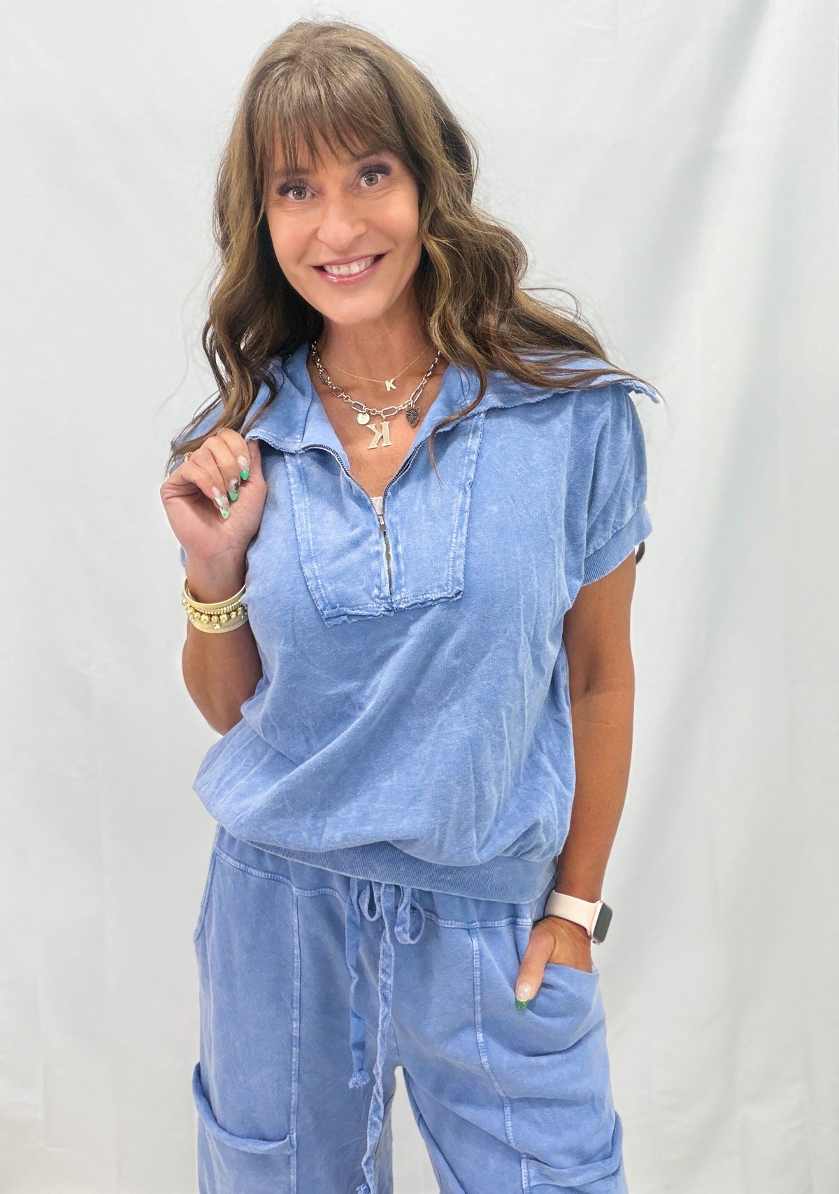 All Kinds Of Fun Half Zip Top In 2 Colors