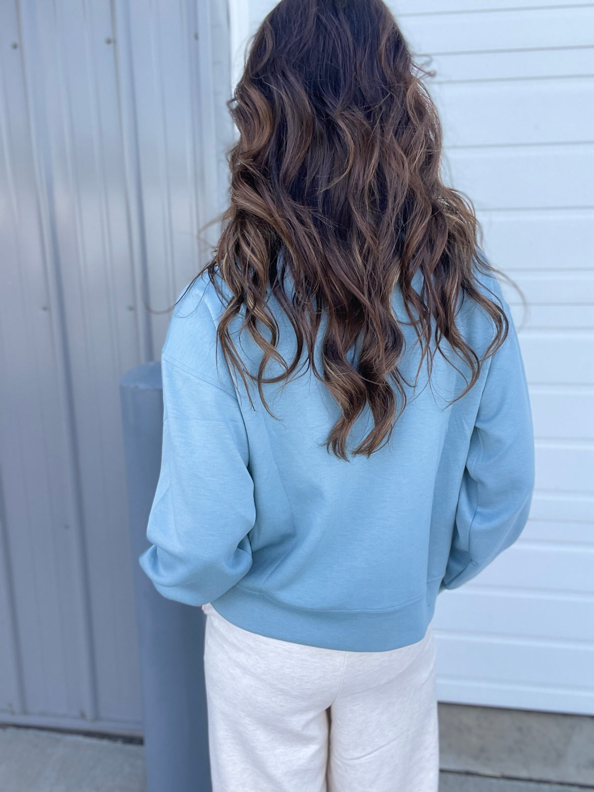 Clearing The Air Scuba Half Zip Pullover In 3 Colors: Beige, Green, Blue Grey *Final Sale*