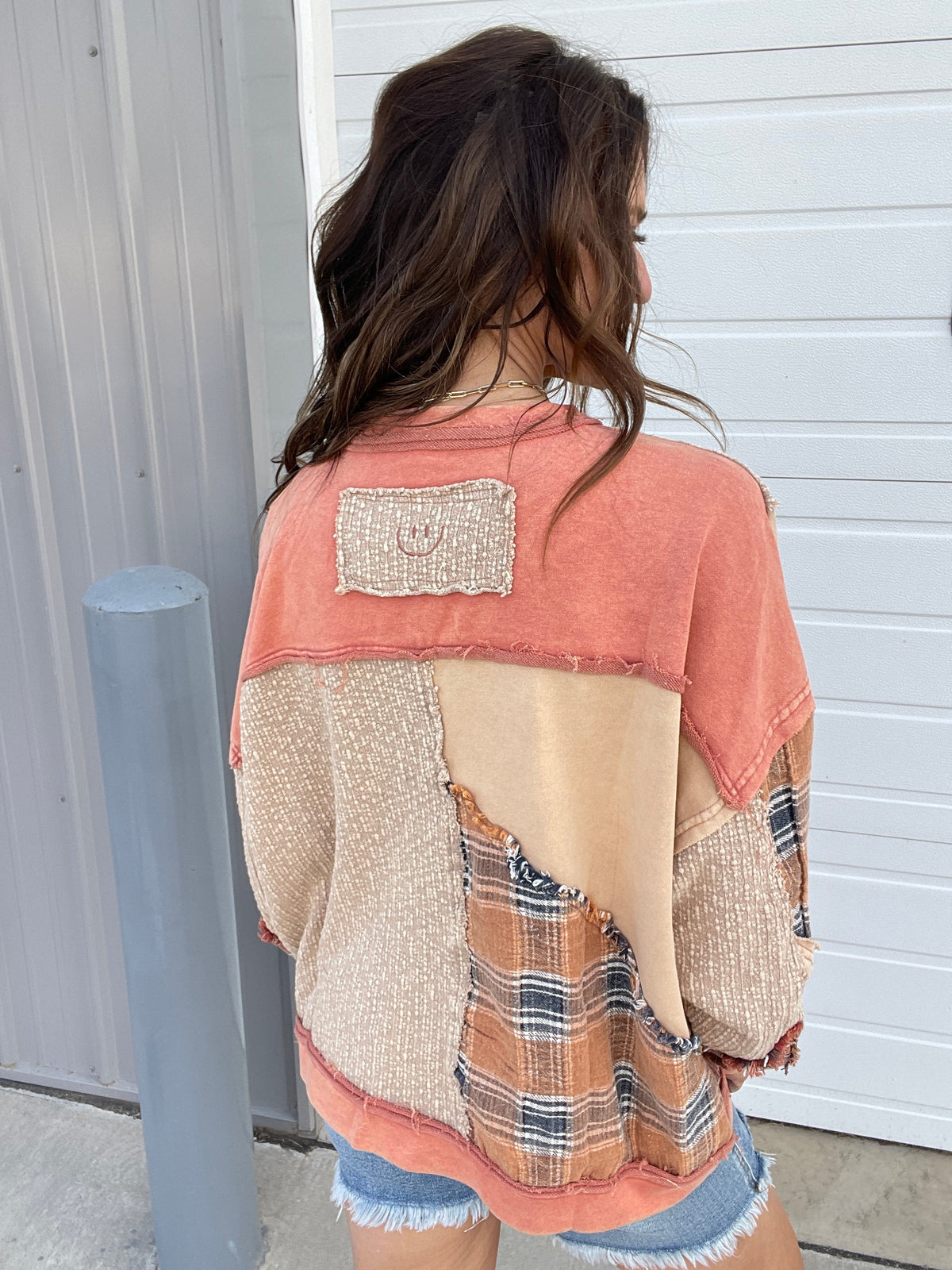 Oli & Hali Looking Forward To It All Long Sleeve Crewneck Top In Rust *Final Sale*