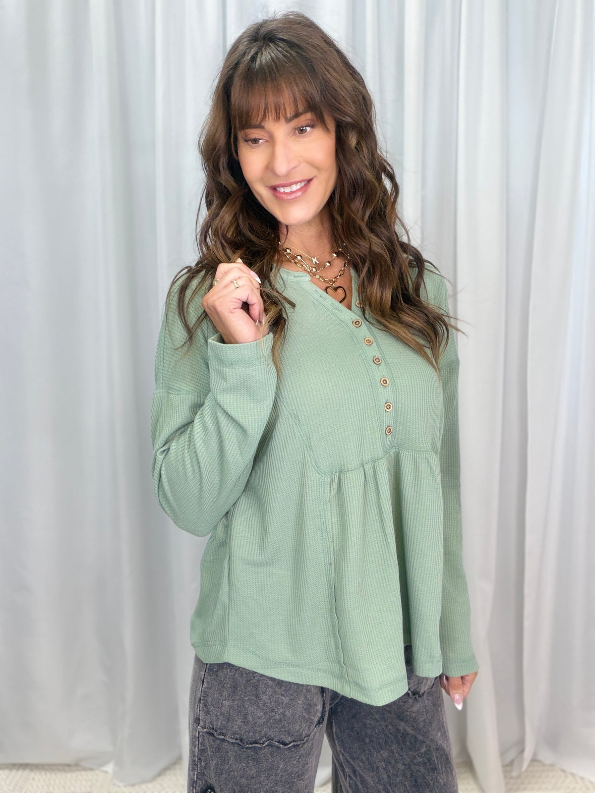 Henley Button Front Casual Days Top In Multiple Colors *Final Sale*