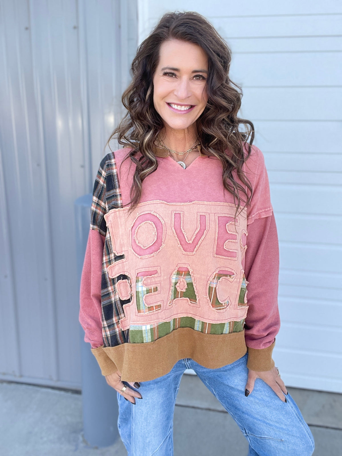 Oli & Hali Heart And Harmony Long Sleeve Terry Knit Pullover Top In 2 Colors *Final Sale*