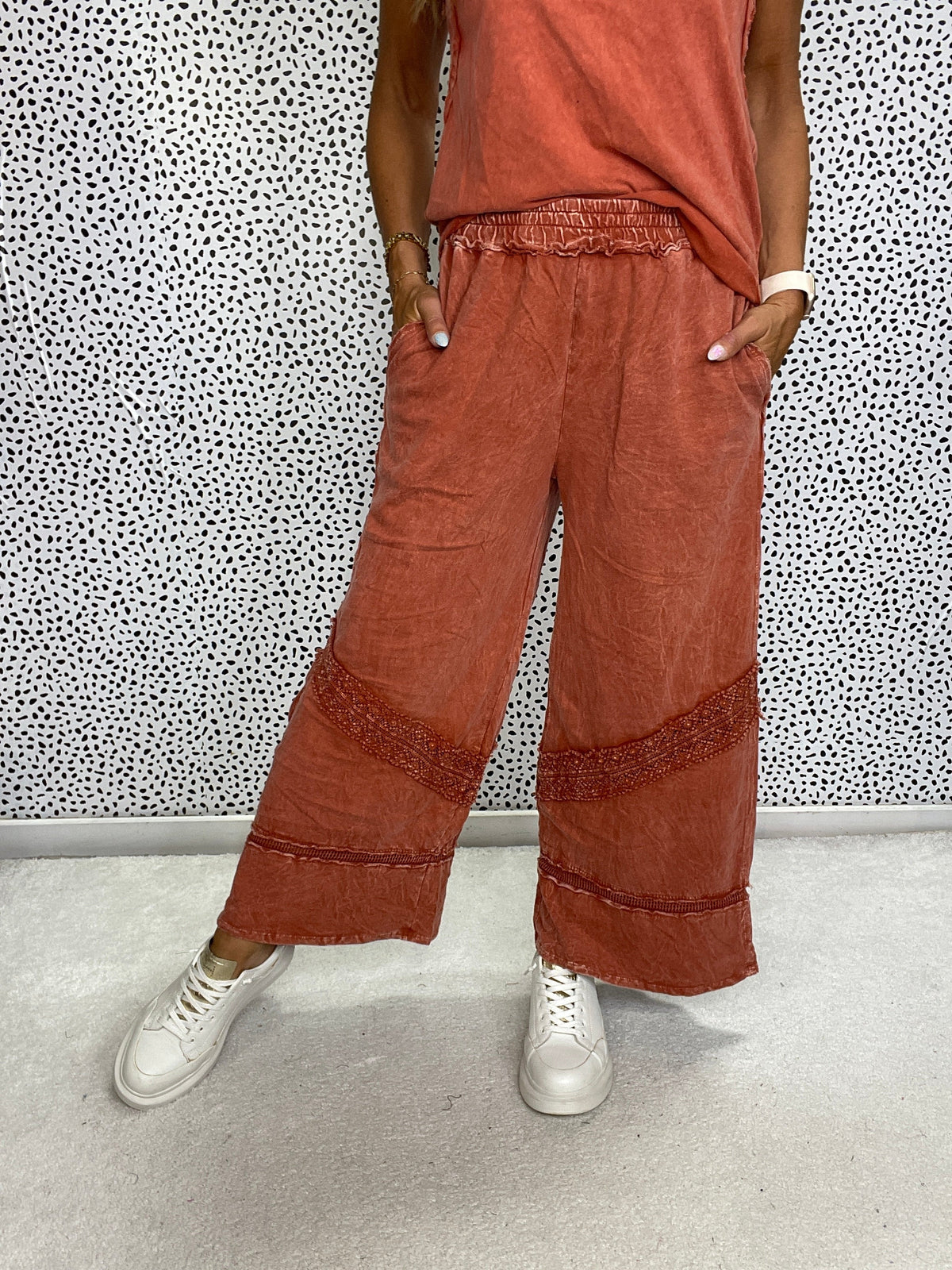 Step On Out Mineral Washed Wide Leg Pants In 3 Colors *Final Sale*
