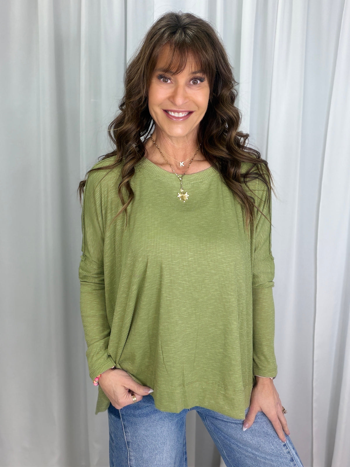 The Good Loop Rib Knit Oversized Top In 2 Colors *Final Sale*