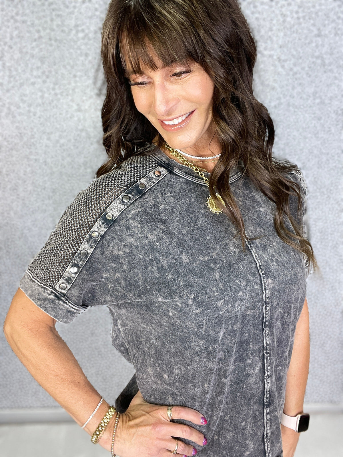 Just Because I Can Mesh Shoulder Top In 2 Colors
