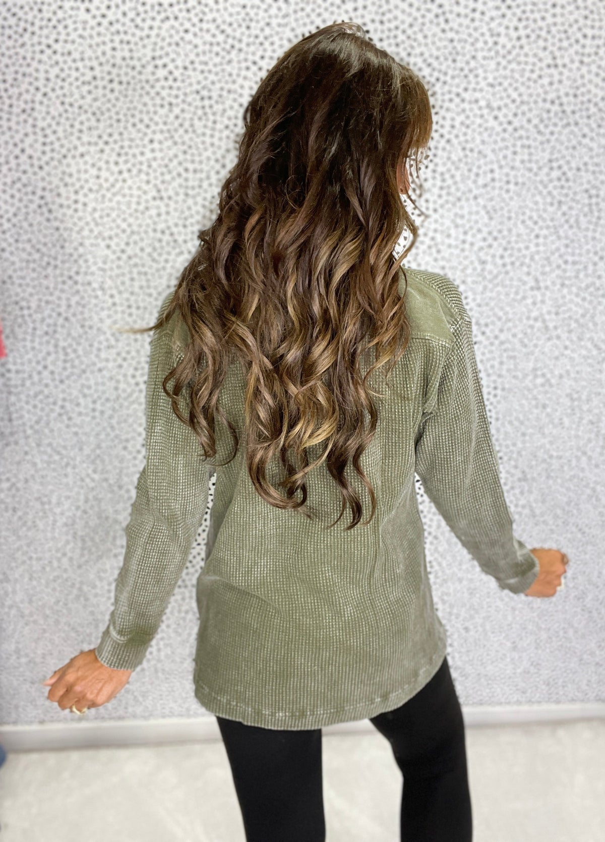 Waffle Knit Henley Pullover *Final Sale*