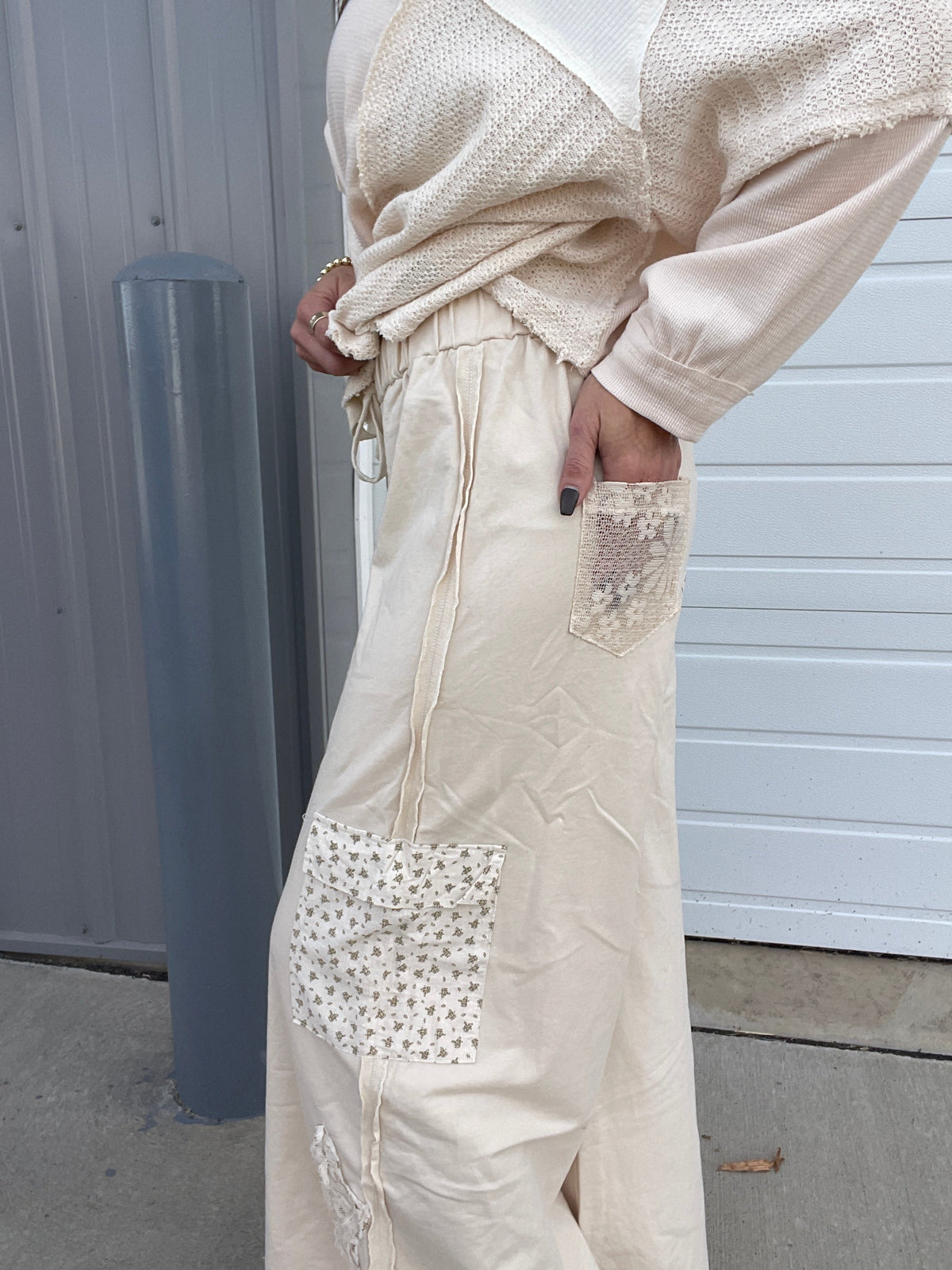 POL Star Light Star Bright Wide Leg Star Patch Pants In 2 Colors *Final Sale*