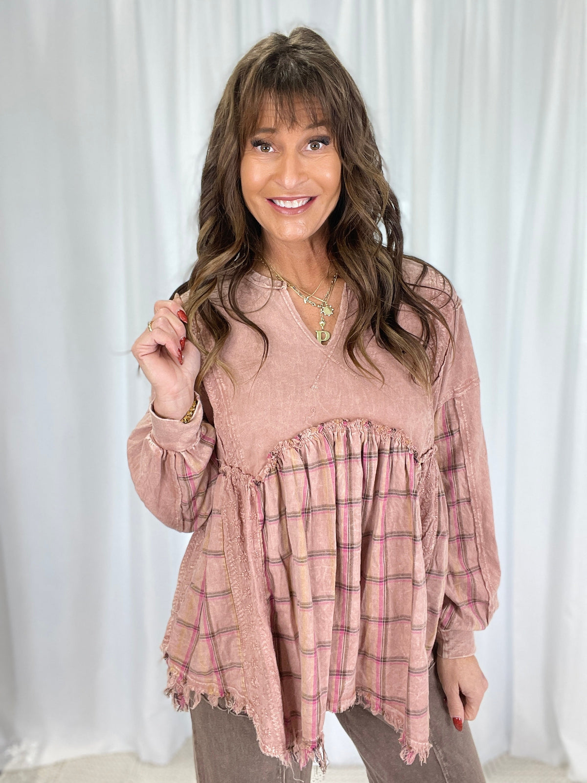 Meadow Drift Plaid Tunic *Final Sale*