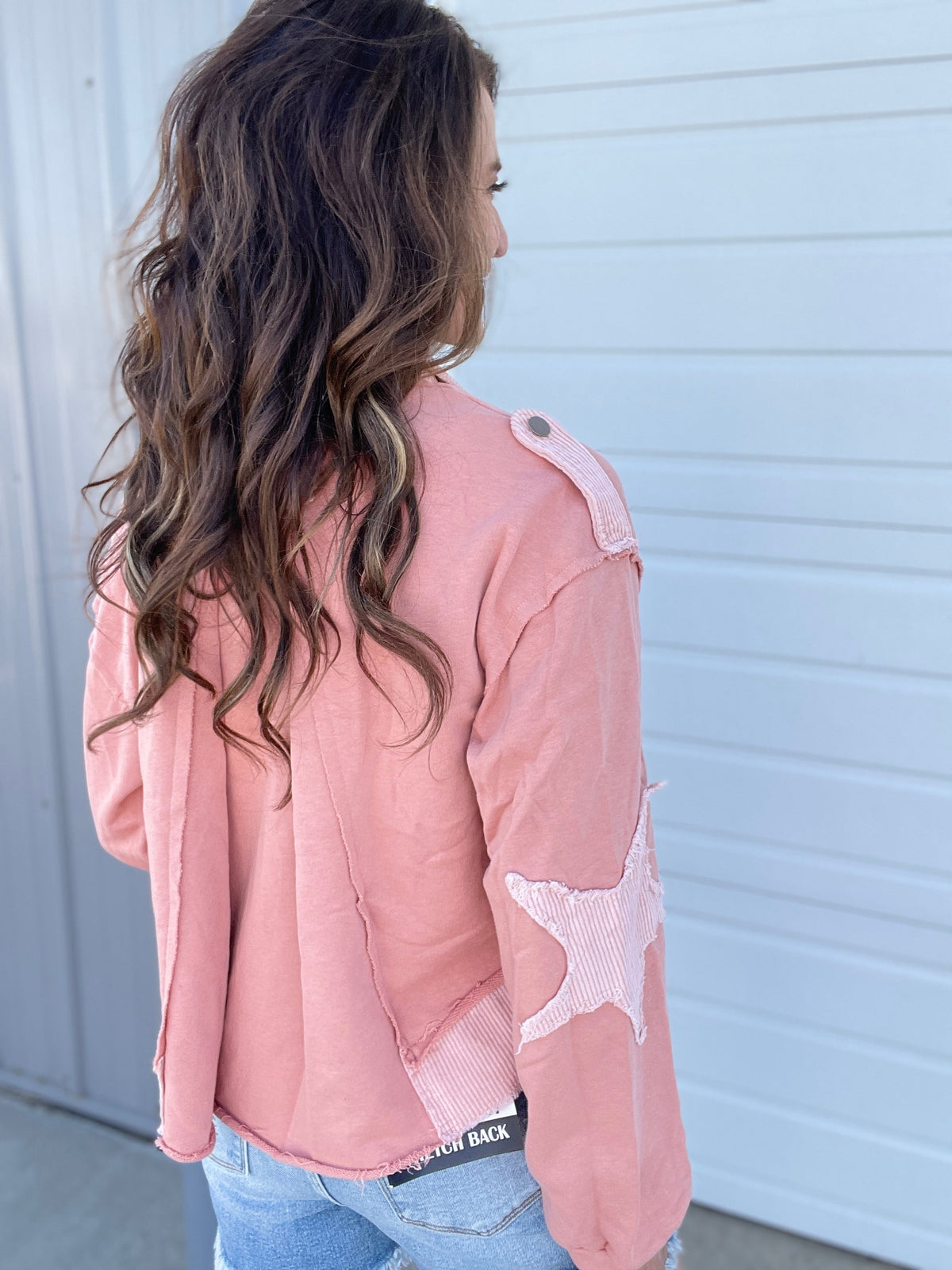 POL Starlight Glow Oversized Star Patch Jacket In 3 Colors *Final Sale*