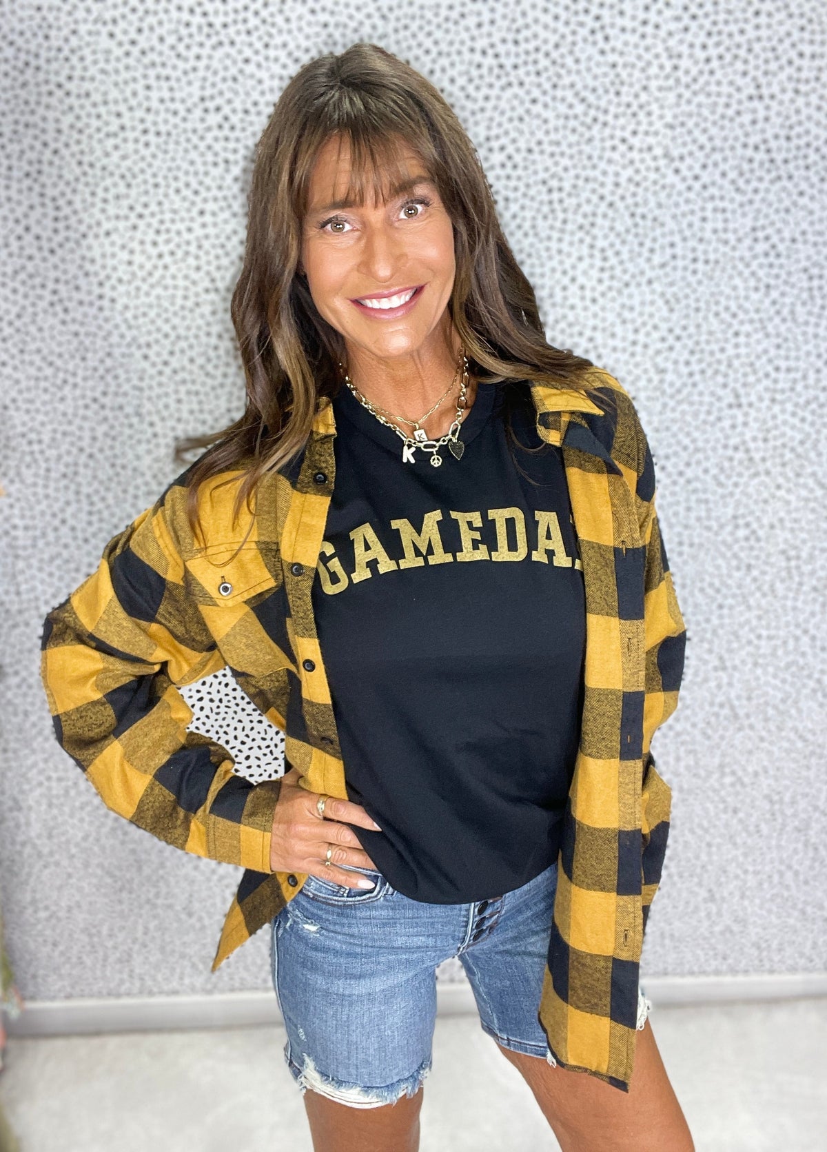 Iowa Game Day Retro Gold Print Tee