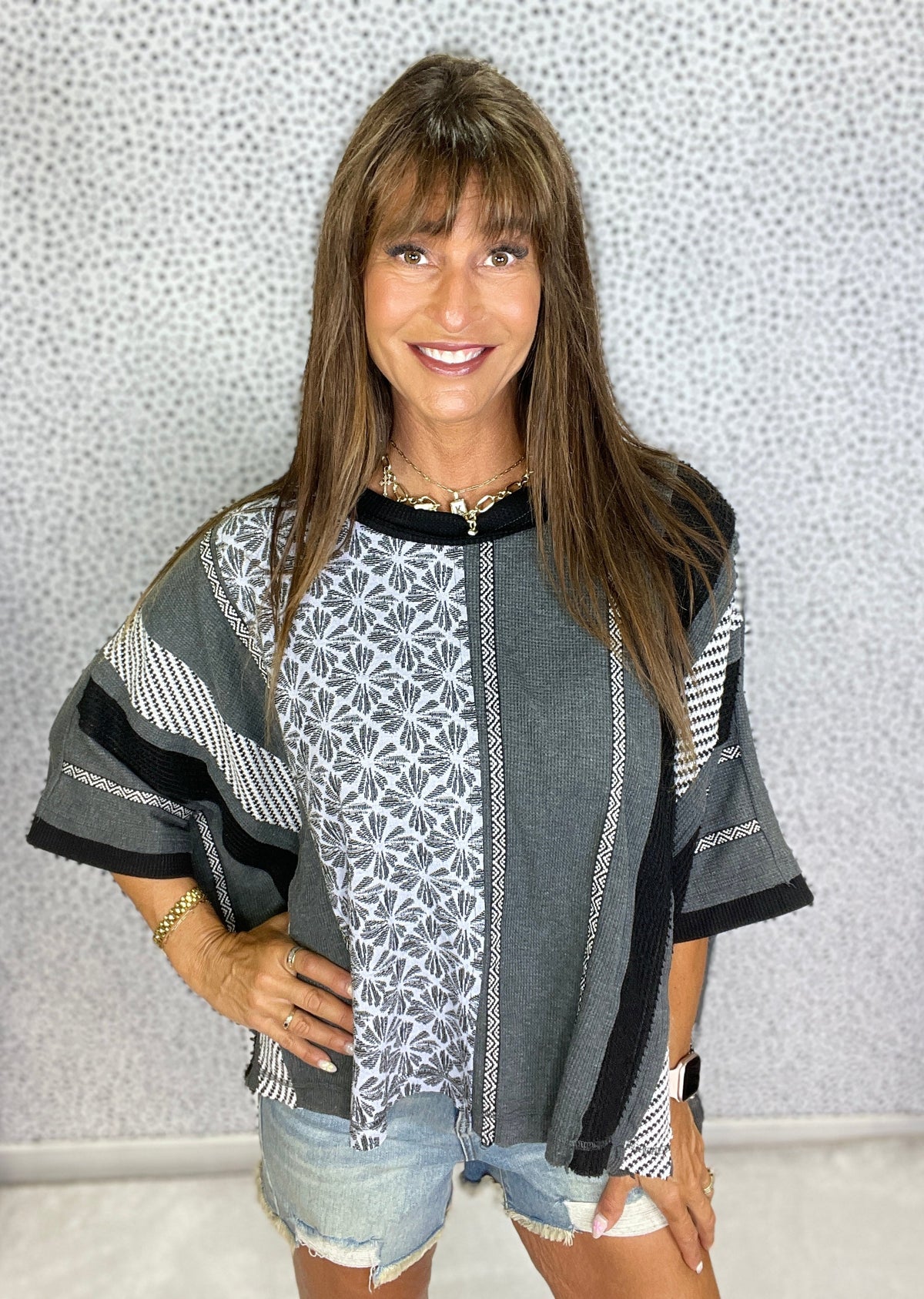 Oli & Hali Going The Distance Washed Striped Top In 2 Colors