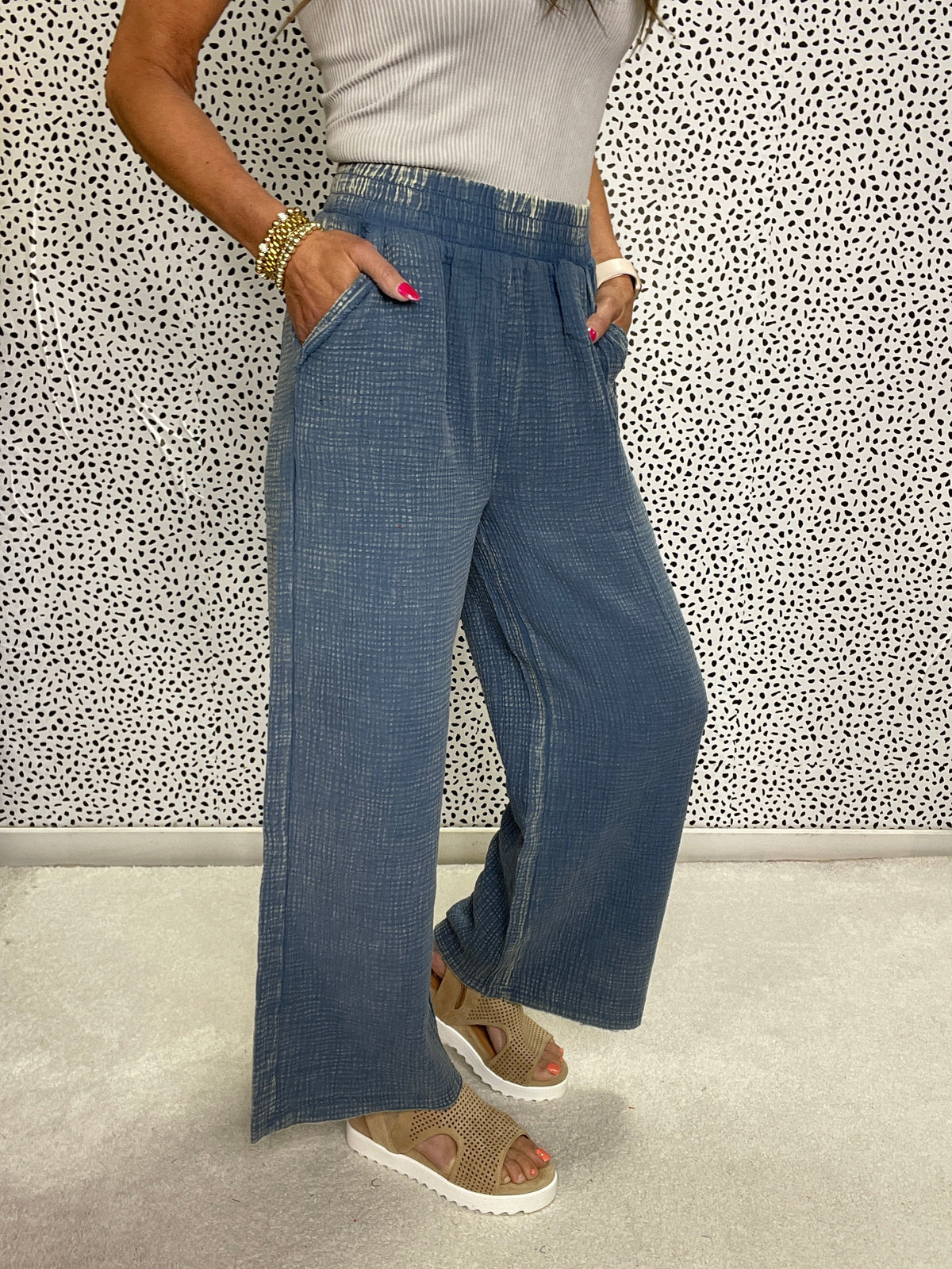 Prime Time Easy Fit Gauze Pants In 3 Colors *Final Sale*
