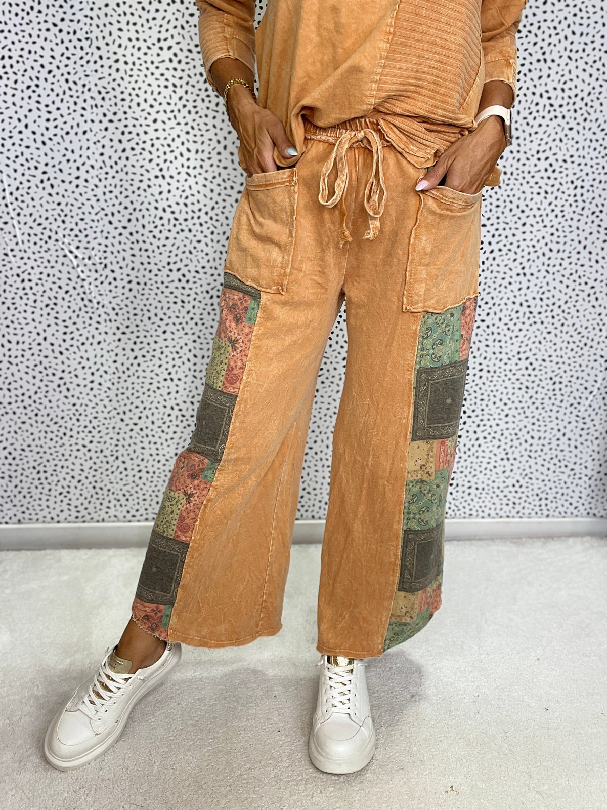 Revival Patchwork Crop Pants In 3 Colors