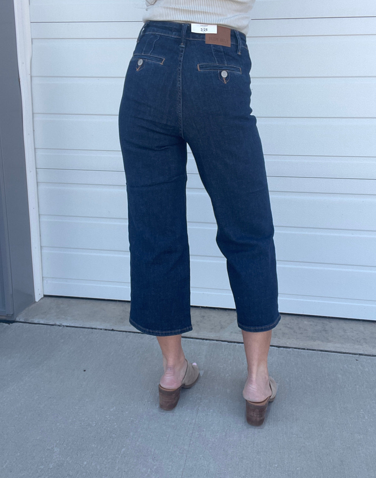 Judy Blue Sailor Tummy Control Wide Crop Jeans 716