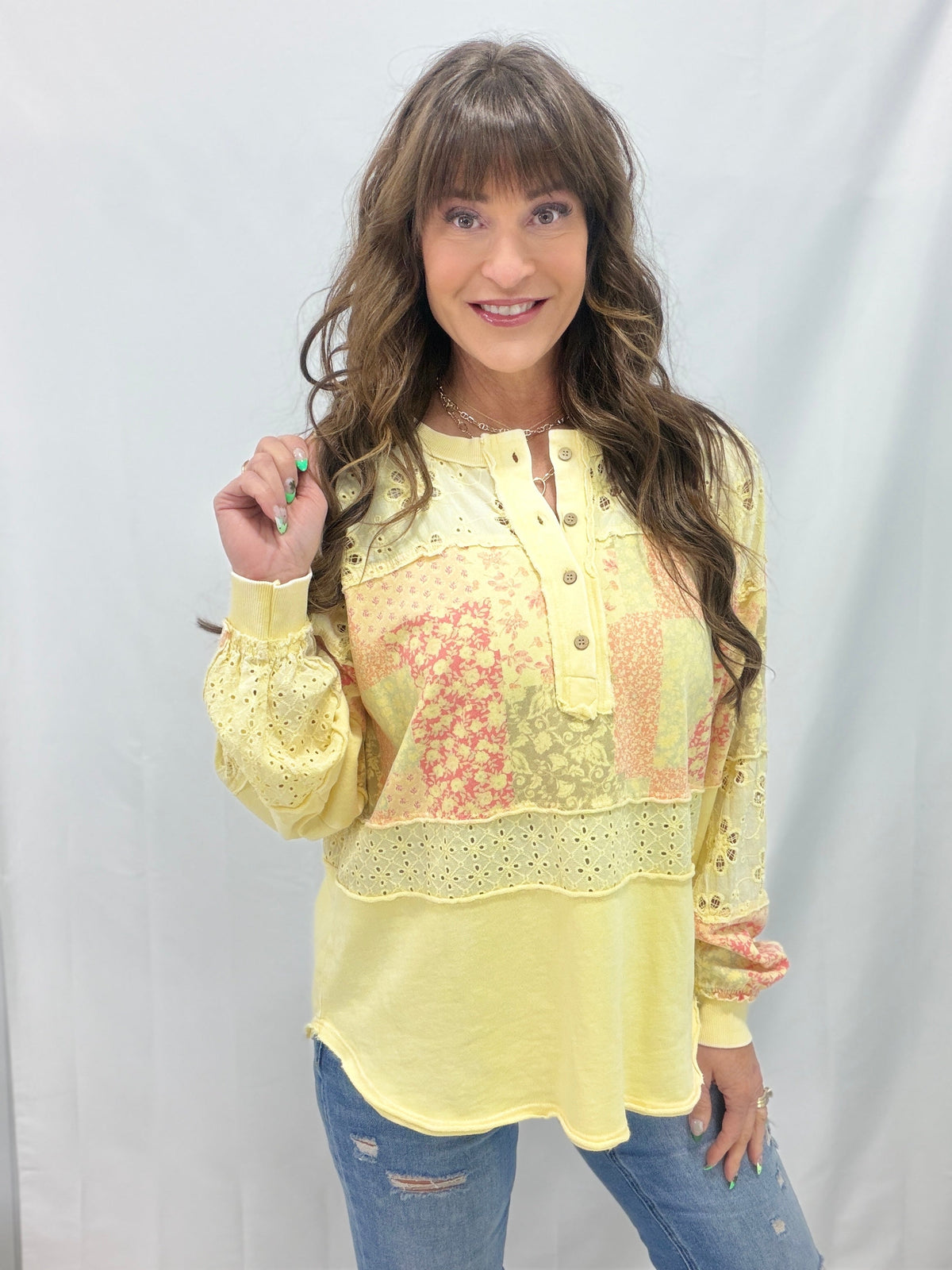 Wildflower Whisper Patch Top In 4 Colors