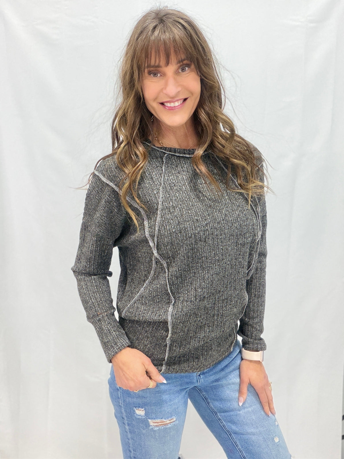 Weekend Luxe Pullover in Charcoal *Final Sale*