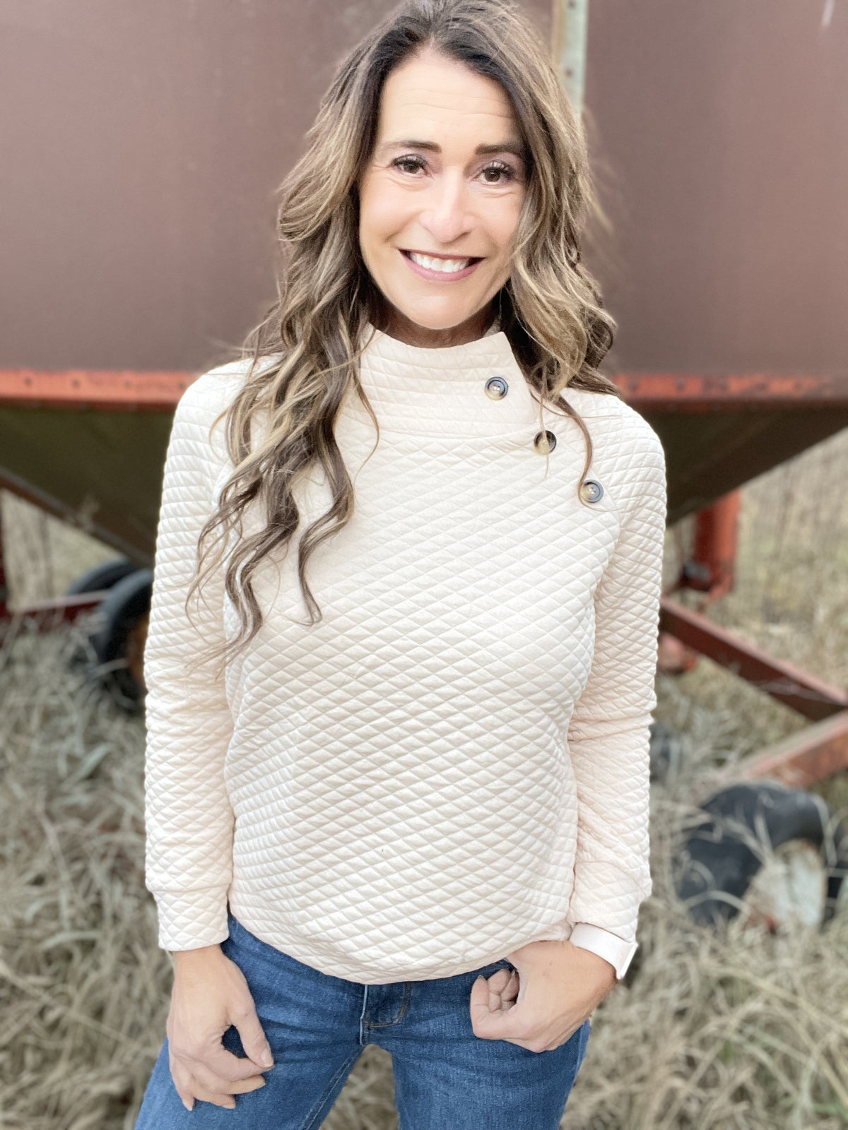 Button Up Buttercup Quilted Detail Top *Final Sale*